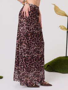 PRISCILA ESCOTO PRISCILA ESCOTO 豹纹休闲裙，简约时尚，日常必备 - 咖啡棕 - 查看 4