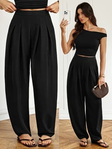 SHEIN Tall Women Pants - Black - View 4