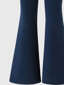 SHEIN 青少年女孩運動喇叭褲，四季通用舞蹈練習套裝，適合跑步與戶外活動 - 藏蓝色 - 查看 3