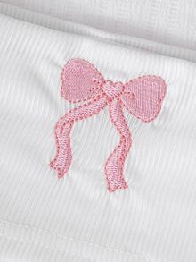 SHEIN Tween Girls Fall Outfits Fall Tops Fall 2pcs/Set Round Neck Fashion Elegant White Summer Country Cute Concert T-Shirt Mini Set - Pink - View 5