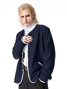 ROMWE MEN Street Life Men's Vintage Button Striped Colorblock Long Sleeve Streetwear Jacket - Multicolor - View 7