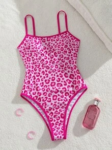 SHEIN Swim 春夏新款歐美風性感三角比基尼泳衣套裝，高衩三角式，海洋生物印花拼色細邊，聚攏小胸，雙肩帶，適合女性與女孩，甜美清新顯瘦，適用溫泉、海灘、度假、生日派對 - 彩色 - 查看 3
