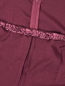 Fairmaia German Traditional Plus Size Women's Waist Tie Casual Daily Summer Dress - Burgundy - View 10
