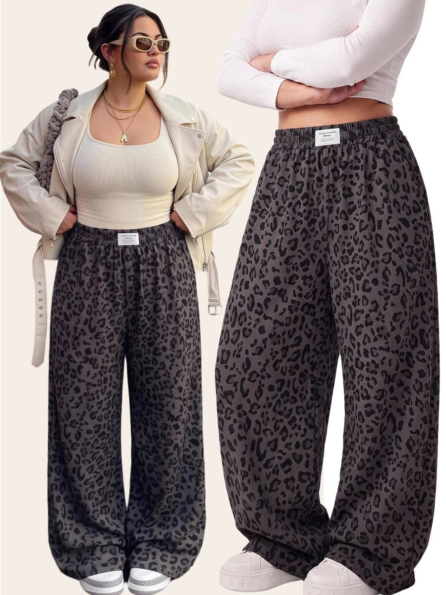 Comfortcana New Plus Size Casual Black Versatile Minimalist Pants Fall - Black - View 1