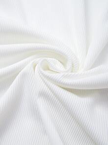 GlowEve CURVE Women's Large-Sized White Ribbed Pearl Collar Sleeveless Casual Daily Commuting Outing, Datewear Cardigan. Elegant, Pearl, Fashionable, Summer Top. - White - View 5