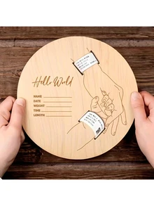 Newborn Hospital Bracelet Engraved Keepsake Holder, Personalized Baby Gift, Laser-Cut Wood Fiber Board, Memorial Pregnancy Wristband - Multicolor - View 5