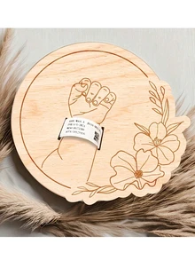 Newborn Hospital Bracelet Engraved Keepsake Holder, Personalized Baby Gift, Laser-Cut Wood Fiber Board, Memorial Pregnancy Wristband - Multicolor - View 2