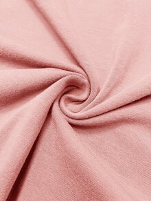 Top de lactancia de cuello redondo de manga corta con estampado simple para maternidad - Rosa - Ver 7