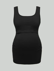 孕妇哺乳三件装纯色圆领背心 - 彩色 - 查看 6