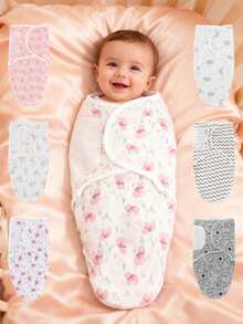1pc/3pcs Soft Cotton Swaddle Blanket, Suitable For Newborn Baby Boys & Girls, Suitable For Spring & Summer, Easy To Use & Wrap, Fits 0-3 Months Infants, Suitable As Gift For Various Occasions, Suitable For Newborn Baby Essentials List - Multicolor - View 3