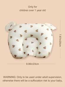 1 buah Bantal Kecil Berbentuk U untuk Bayi Beruang, Musim Semi/Panas/Sepanjang Musim, Tidak Elastis, Lembut & Bernapas, Bantal Penopang Leher Anti-Kepala Datar, Menyerap Keringat, Dapat Dicuci, 20*23cm - Chocolate Brown - View 5