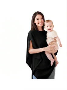 多功能哺乳巾，秋冬防风哺乳围巾，婴儿推车遮阳篷，哺乳披肩，孕产妇及婴儿护理包巾 - 彩色 - 查看 12