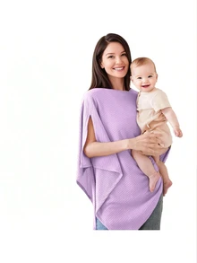 多功能哺乳巾，秋冬防风哺乳围巾，婴儿推车遮阳篷，哺乳披肩，孕产妇及婴儿护理包巾 - 彩色 - 查看 10
