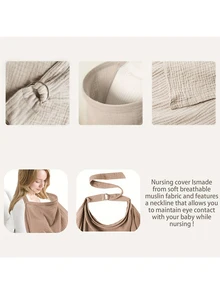 1pc Nursing Cover Scarf, Breathable Breastfeeding Cover Shawl For Outdoor Feeding - Squirrel - View 2