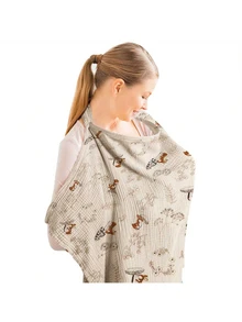 1pc Nursing Cover Scarf, Breathable Breastfeeding Cover Shawl For Outdoor Feeding - Squirrel - View 6