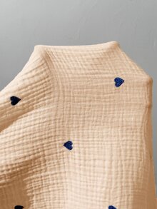 藍色愛心刺繡孕婦哺乳洋裝，100%純棉夏季產後哺乳洋裝，適合女性，嬰兒派對鄉村風 - 卡其色 - 查看 11