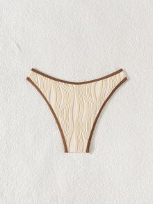 Swim Mod Beach For Women, Summer Beach Party Vintage Ruffled Detail Women Swimwear Bottom - Apricot - View 2