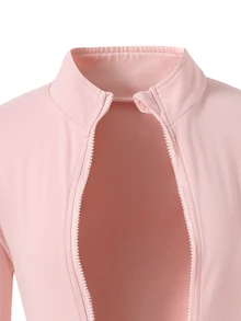 SHEIN Tween Girls Fall Outfits 3pcs/Set Girly Pink S Set, Stand Collar Jacket + Camisole + Flared Pants, Chic, Graduation, Layered, Gym - Pink - View 4