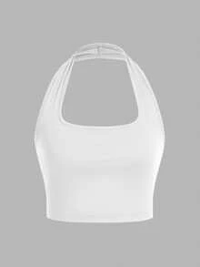 SHEIN EZwear 3pcs Women Casual Cropped Halter Neck Camisole Tops, Suitable For Summer Croptops 3 Pack Tops Halter Tops Pastel Tops,Summer Top - Multicolor - View 3