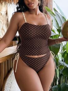 SHEIN Swim 2026 New Spring/Summer Plus Size Tank Bikini Women's Vacation Beachwear - Multicolor - View 4