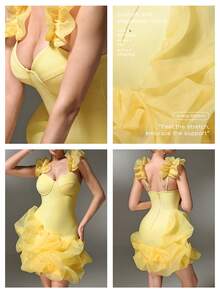 Nuvra 2026 Women's Bandage Dress Party Anniversary Bodycon Dress - Yellow - View 5