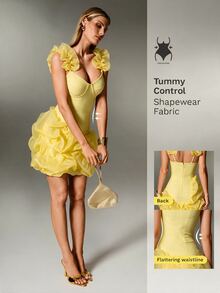 Nuvra 2026 Women's Bandage Dress Party Anniversary Bodycon Dress - Yellow - View 1