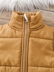 SHEIN Set Baju Jeans dan Rompi Bulu Musim Dingin untuk Bayi Laki-laki, Kerah Tinggi, dan Sweatshirt Musim Gugur - MultiWarna - View 10