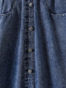 Maija Kids Maija Kids Young Girl Casual Pockets Denim Umbrella Skirt, Kid Spring And Summer Casual Vacation Country Boho Wear, Beach For Kid Young Girl - Light Wash - View 5