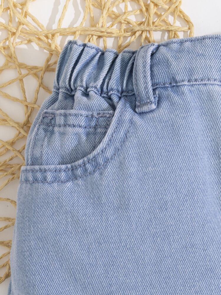 Maija Kids Maija Kids Young Girl Casual Basic Blue Denim Skirt, Spring And Summer Boho Skirt - Light Wash - View 4