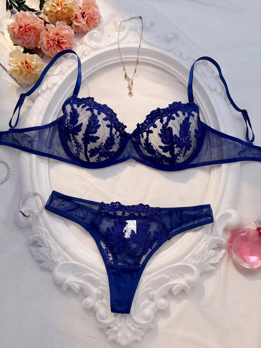 Seduluxe 2pcs Sexy Lingerie Set For Women - Blue - View 1