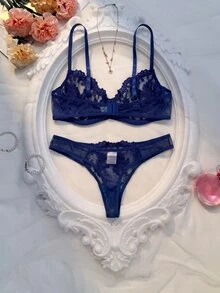 Seduluxe 2pcs Sexy Lingerie Set For Women - Blue - View 2