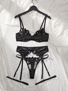 SHEIN 5-Piece Women Sexy Lingerie Set For Going Out - Black - View 4