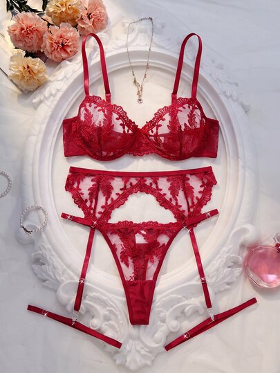 SHEIN 4pcs Women's Sexy Lingerie Set