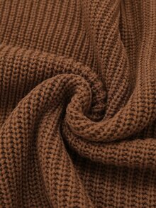 Holdful Holdful Women's Shades Of Brown Solid Color Ribbed Texture Knit Cape Shawl Asymmetrical Hem Tassels Casual Boho Pullover Thanksgiving Everyday Autumn - Brown - View 9