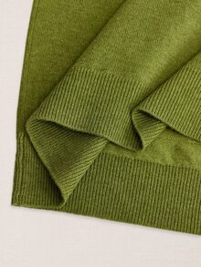 Suiteron Formal Old Money  Minimalist Men's Knitted Cardigan, Solid Color Loose Long Sleeve Knitted Knit Jacket, Casual Versatile Commuter Outerwear Sweater - Olive Green - View 11