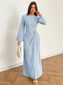 SHEIN Tall Women Long Dresses - Blue - View 9