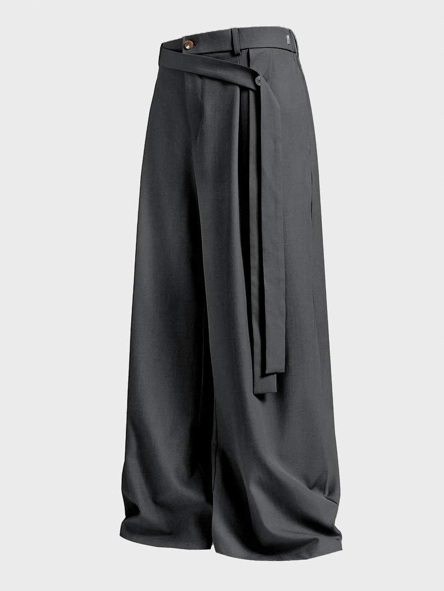 COMVAIL Plus Size Men's Solid Color Casual Versatile Daily Wear Wide Leg Pants - Dark Grey - View 1