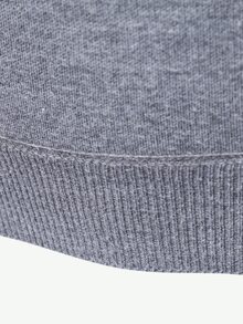 Manfinity Homme Men's Solid Color Mock Neck Knit Sweater Fall/Winter,Casual,Hiking Autumn/Winter Tops For Valentine's Day - Grey - View 5