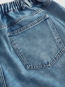 SHEIN CURVE+ Plus Size Women Casual Baggy Smart Loose Wide Leg Jeans Y2k Rhinestone Denim Formal Going Out Beach Light Blue Summer - Light Wash - View 6