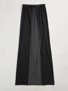 SHEIN Swim Summer Beach Buckle Belted Sheer Cover Up - Black - View 5