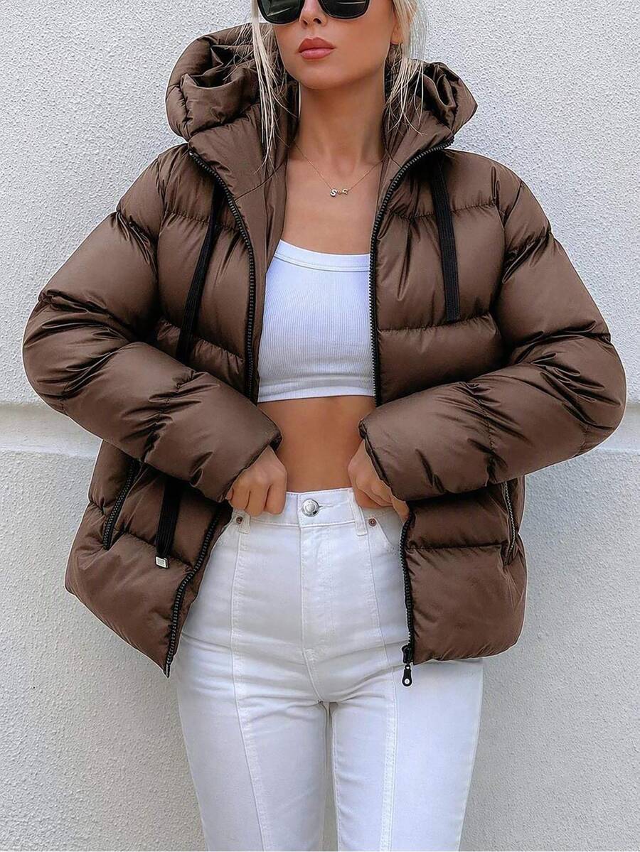 EURMUSE Zip Up Hooded Padded Coat