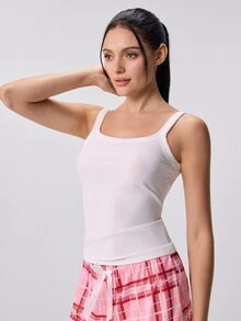 Loungeista 3pcs/Set Women's Sleeveless Low Round Neck Ribbed Tank Top Slim Fit Basic Camisole T-Shirt - Multicolor - View 8