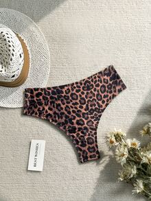 Swim Basics Women's Leopard Print Triangle Bikini Bottoms, Suitable For Summer Vacation And Beach - Multicolor - View 4