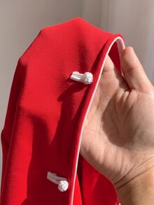 Comfortcana Women's Casual Autumn/Winter Red & White Colorblock Stand Collar Long Sleeve Jacket - Red - View 8