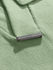 Manfinity RebelGame Men's Solid Color Polo Collar Short Sleeve Casual Knit Top - Mint Green - View 5