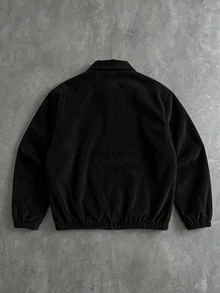 PAVTROS Men's Vintage Fashion Airplane Buckle Zipper Long Sleeve Jacket - Black - View 2