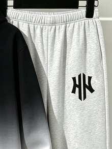 Setelan Hoodie dan Celana Jogging Bergaris Minimalis Bergaya Kasual Nyaman untuk Anak Laki-Laki Remaja, Cocok untuk Pakaian Luar dan Olahraga, Musim Gugur/Dingin - MultiWarna - View 4