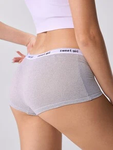 Loungeista 3条装“甜美女孩”字母腰带舒适无痕三角裤套装，黑色和灰色防摩擦内裤 - 彩色 - 查看 7
