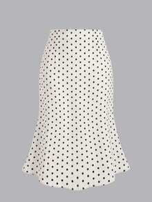 SHEIN MOD Conjunto de vestido elegante sin mangas con cintura ceñida y falda de sirena a lunares para mujer de talla grande, fiesta, vacaciones, vintage, vuelta al colegio, campus, a lunares - Multicolor - Ver 7