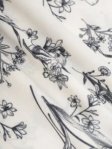 SHEIN 女童編織碎花立領荷葉邊蝴蝶結休閒洋裝 - 彩色 - 查看 9
